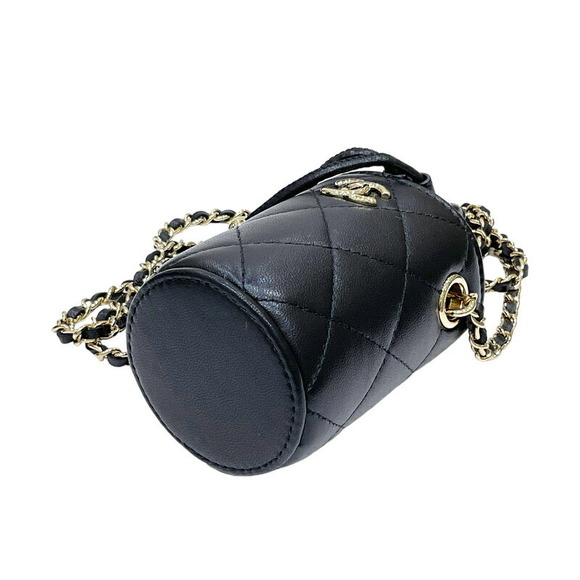Chanel Matelasse Mini Bucket Bag Lambskin Black - Picture 4 of 8